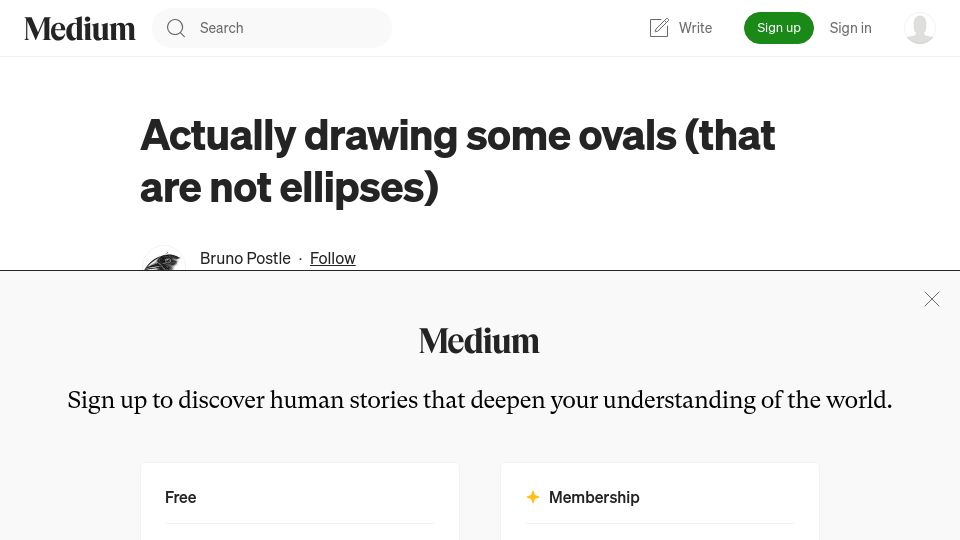 Screenshot of medium.com: Actually drawing some ovals – that are not ellipses (2017)