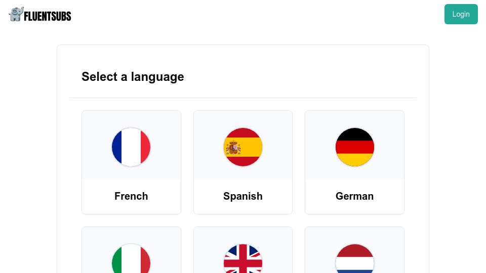 Screenshot of app.fluentsubs.com: Show HN: Duolingo-style exercises but with real-world content like the news