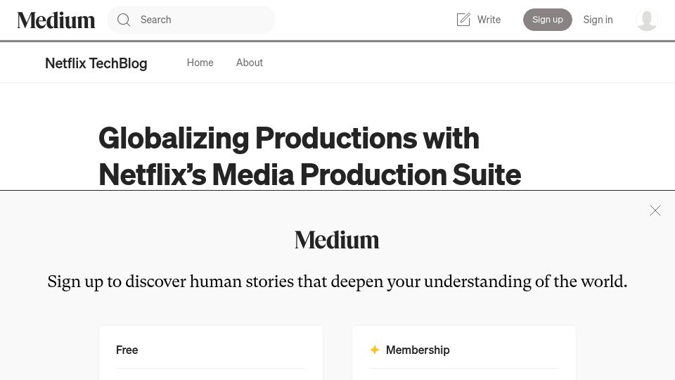 Screenshot of netflixtechblog.com: Netflix’s Media Production Suite