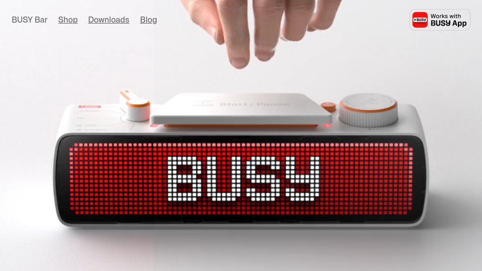 Screenshot of busy.bar: Busy Bar