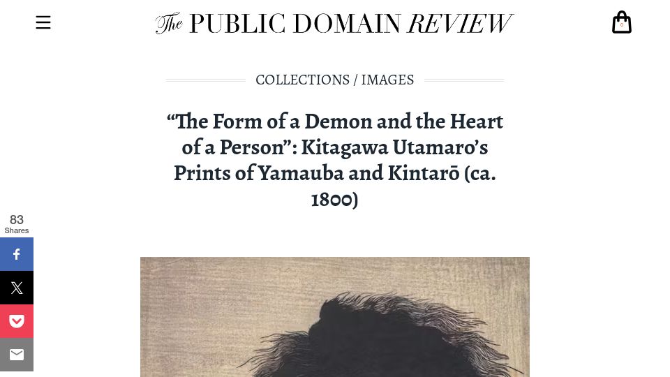 Screenshot of publicdomainreview.org: "The Form of a Demon and the Heart of a Person"