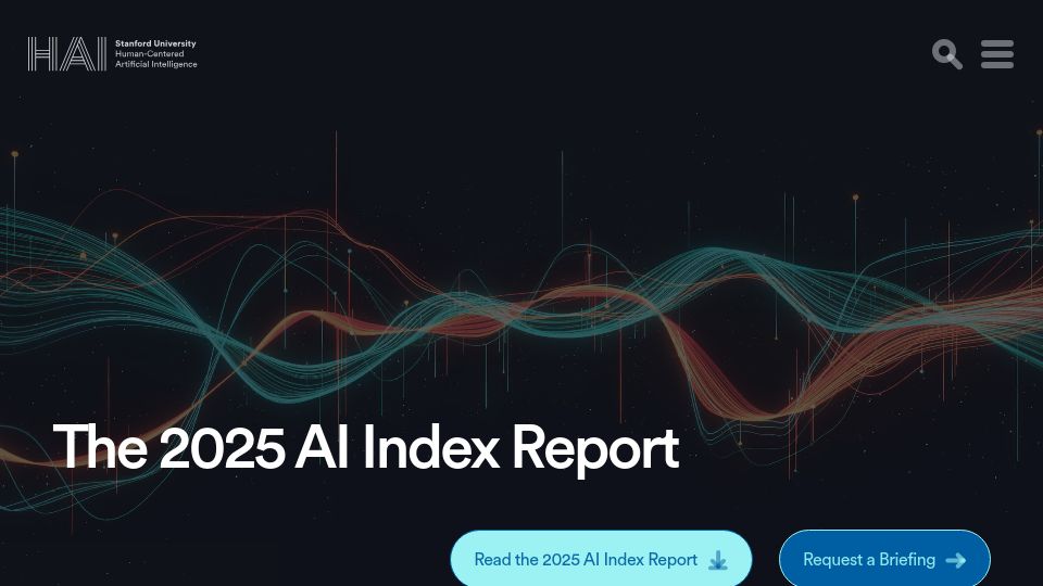 Screenshot of hai.stanford.edu: 2025 AI Index Report