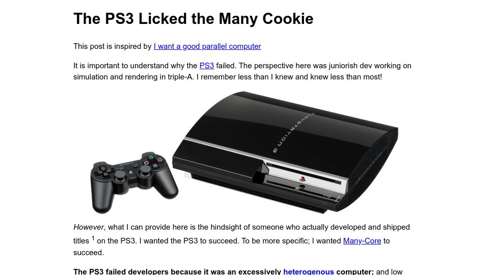 Screenshot of darkcephas.github.io: The PS3 Licked the Many Cookie