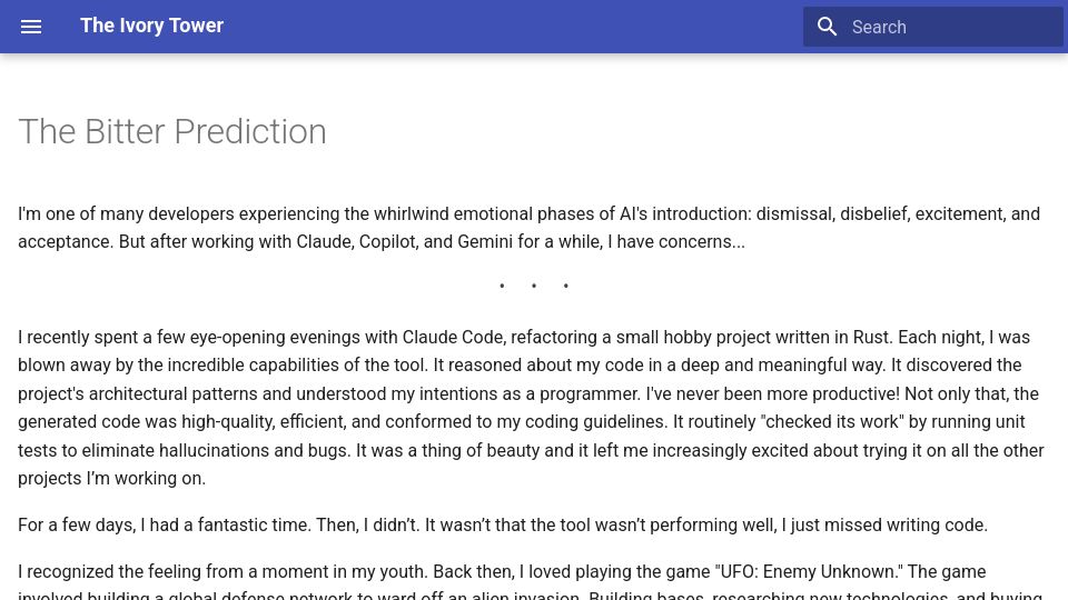 Screenshot of 4zm.org: The Bitter Prediction