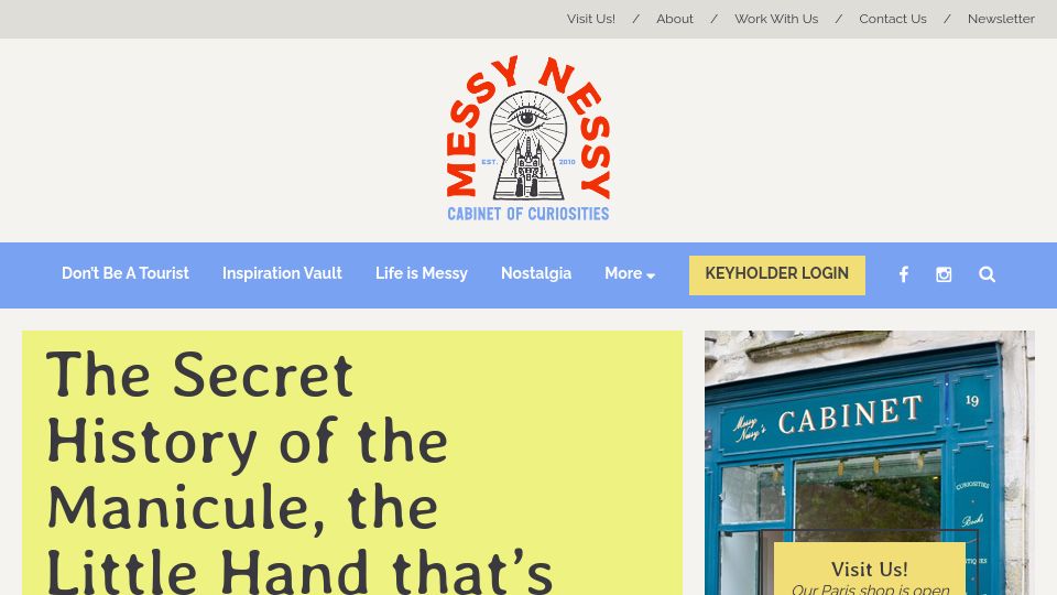 Screenshot of messynessychic.com: The Manicule: The little hand that's everywhere