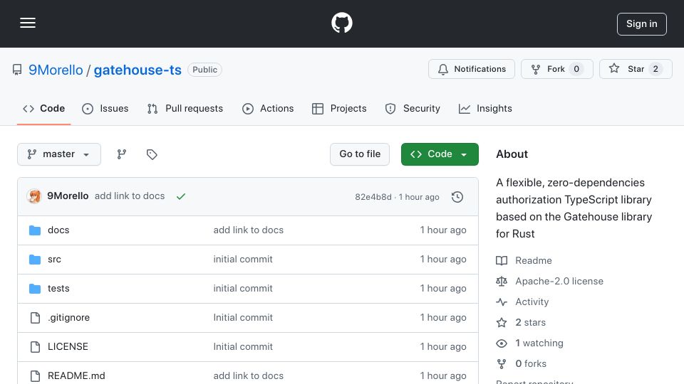 Screenshot of github.com: Show HN: Gatehouse-TS – TypeScript port of Rust's authorization policy framework