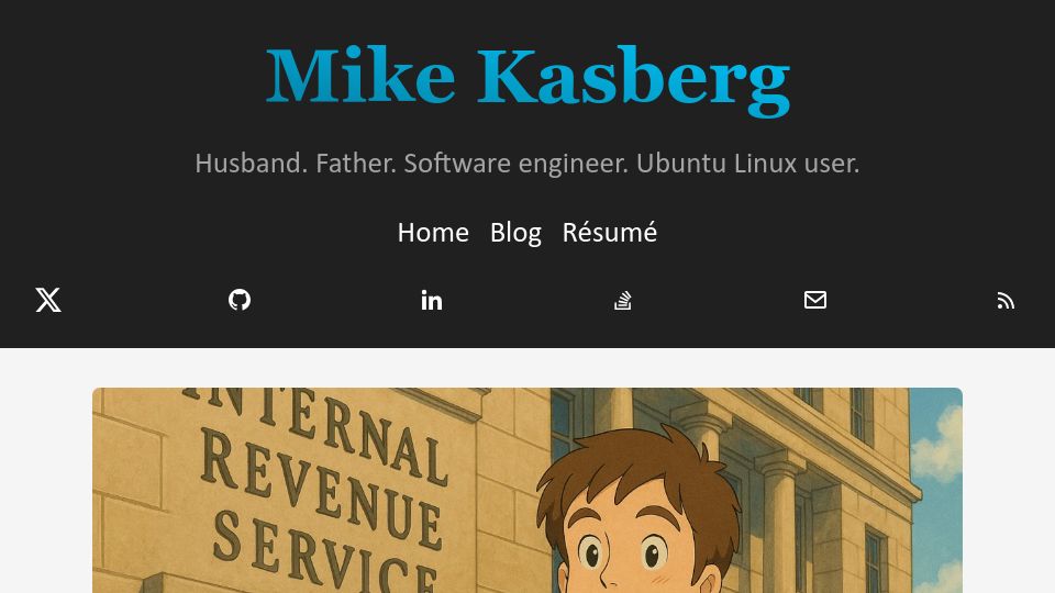 Screenshot of mikekasberg.com: I Fought the IRS for Over $12K and won