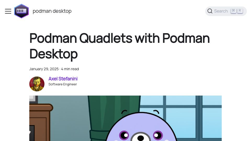 Screenshot of podman-desktop.io: Podman Quadlets with Podman Desktop