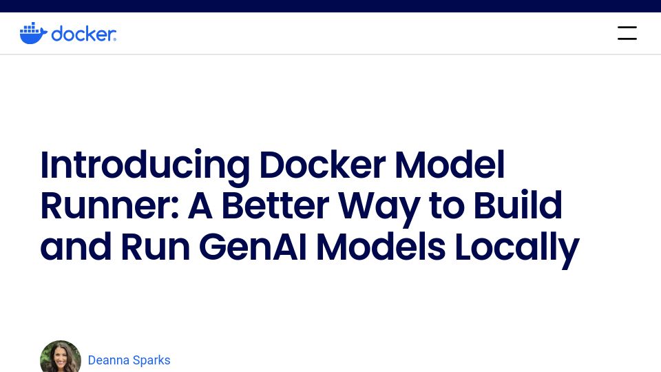 Screenshot of docker.com: Docker Model Runner