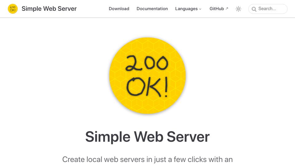 Screenshot of simplewebserver.org: Simple Web Server