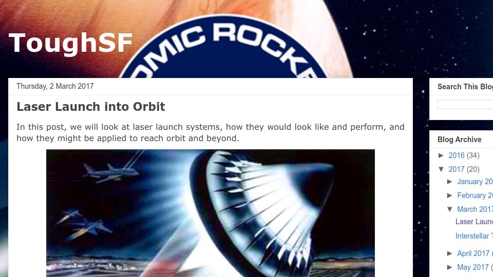 Screenshot of toughsf.blogspot.com: Laser Launch into Orbit