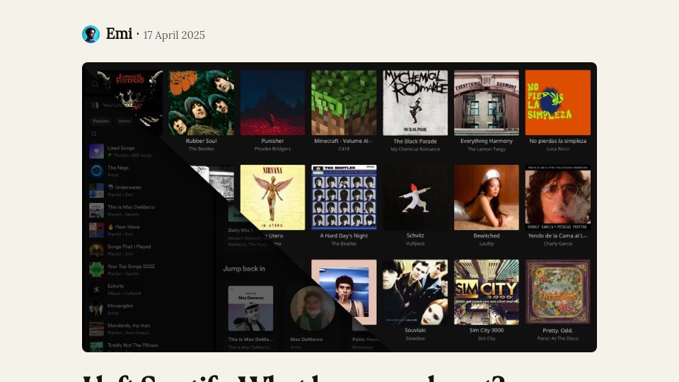 Screenshot of coppolaemilio.com: Jellyfin as a Spotify alternative