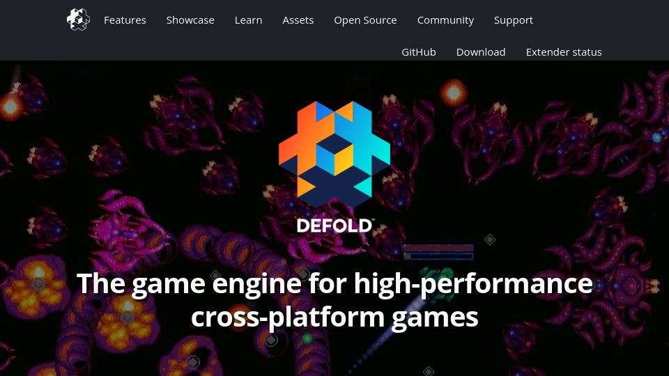 Screenshot of defold.com: Defold: cross-platform game engine