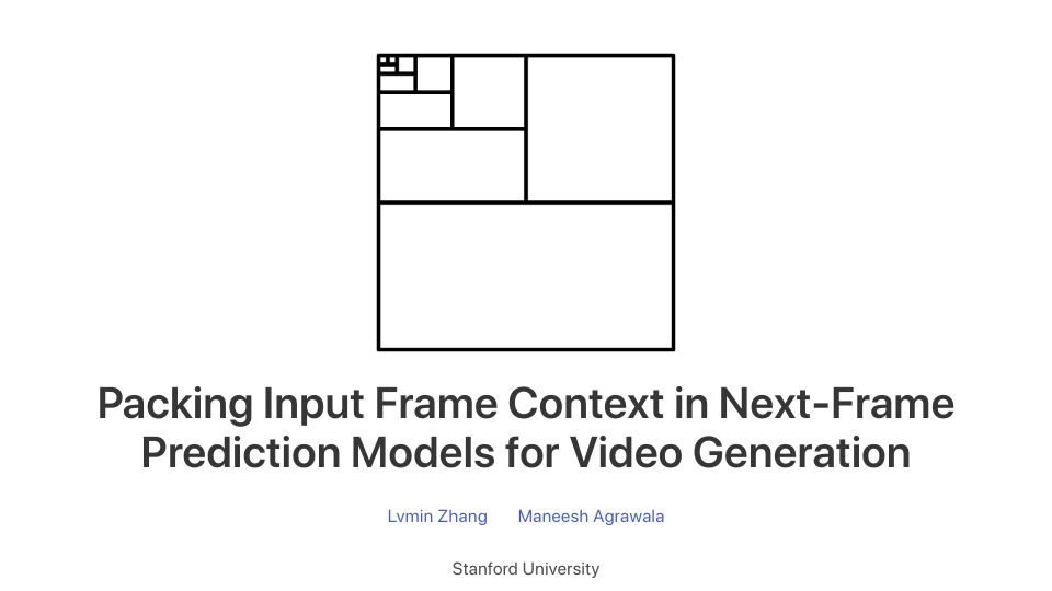 Screenshot of lllyasviel.github.io: Packing Input Frame Context in Next-Frame Prediction Models for Video Generation