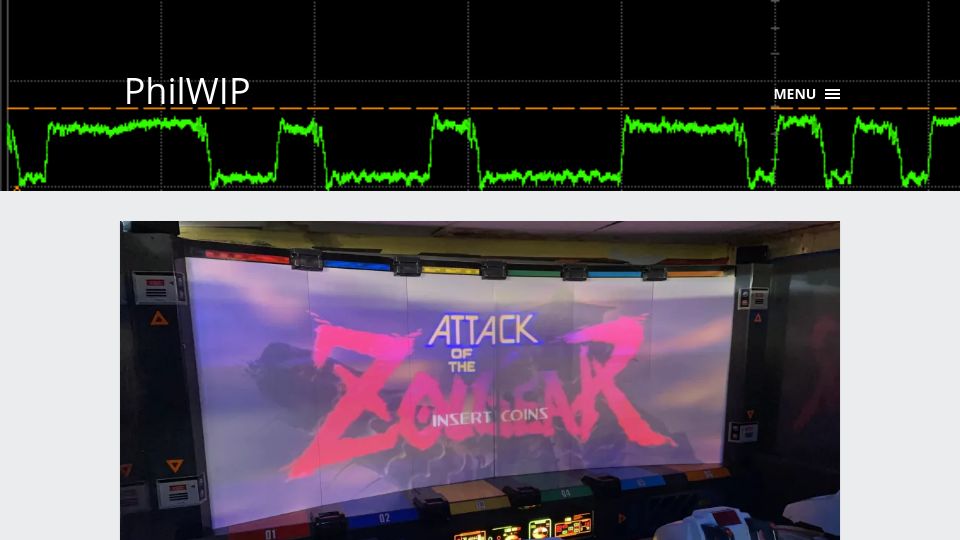 Screenshot of philwip.com: Restoring the Galaxian3 Theatre 6, 1992 six player arcade machine