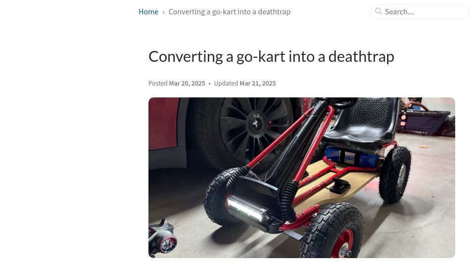 Screenshot of matto.io: Converting a Go-Kart into a Deathtrap