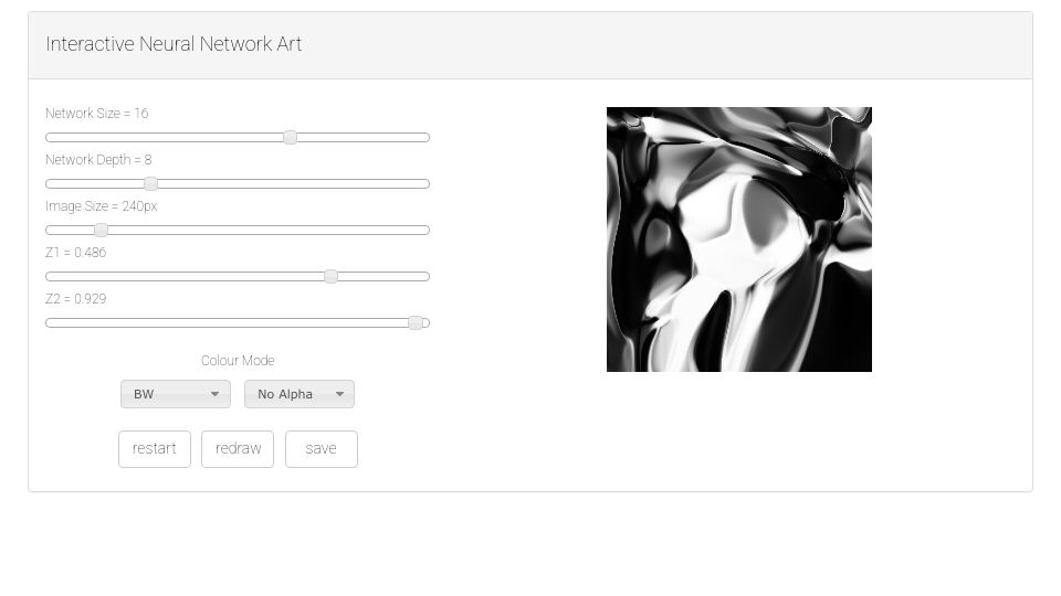 Screenshot of otoro.net: (2016) Interactive Neural Network Art