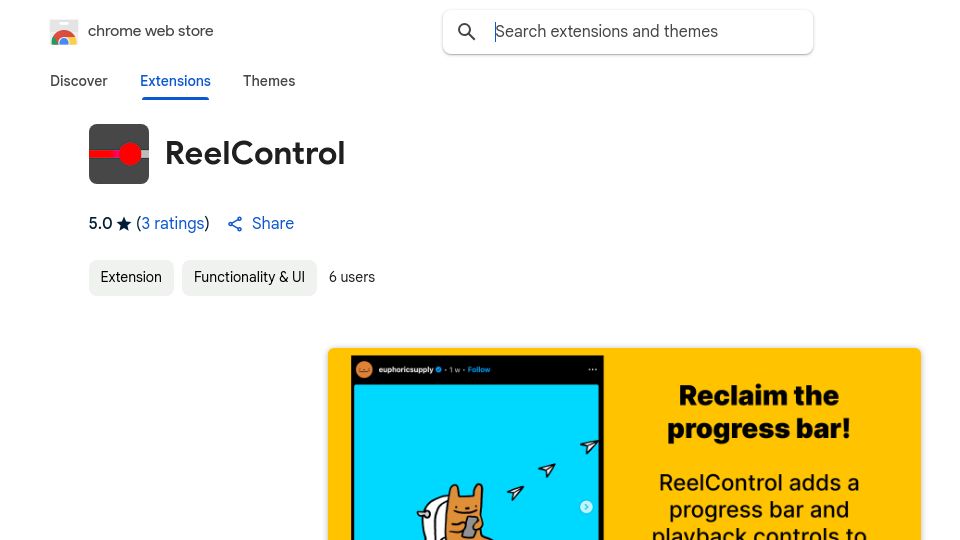 Screenshot of chromewebstore.google.com: Show HN: A Chrome extension to give you back control over short-form videos