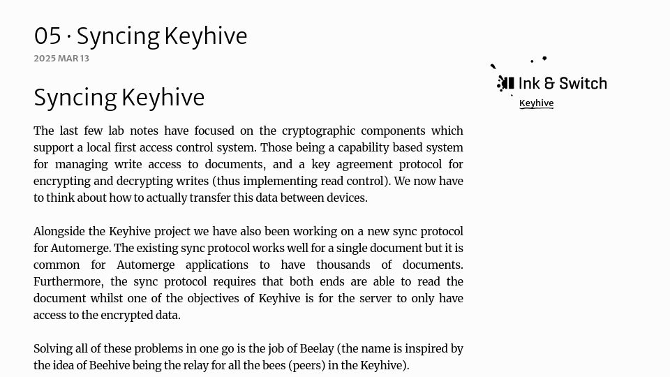 Screenshot of inkandswitch.com: Syncing Keyhive