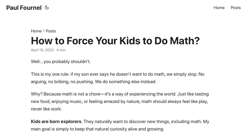 Screenshot of blog.avocados.ovh: Don't force your kids to do math