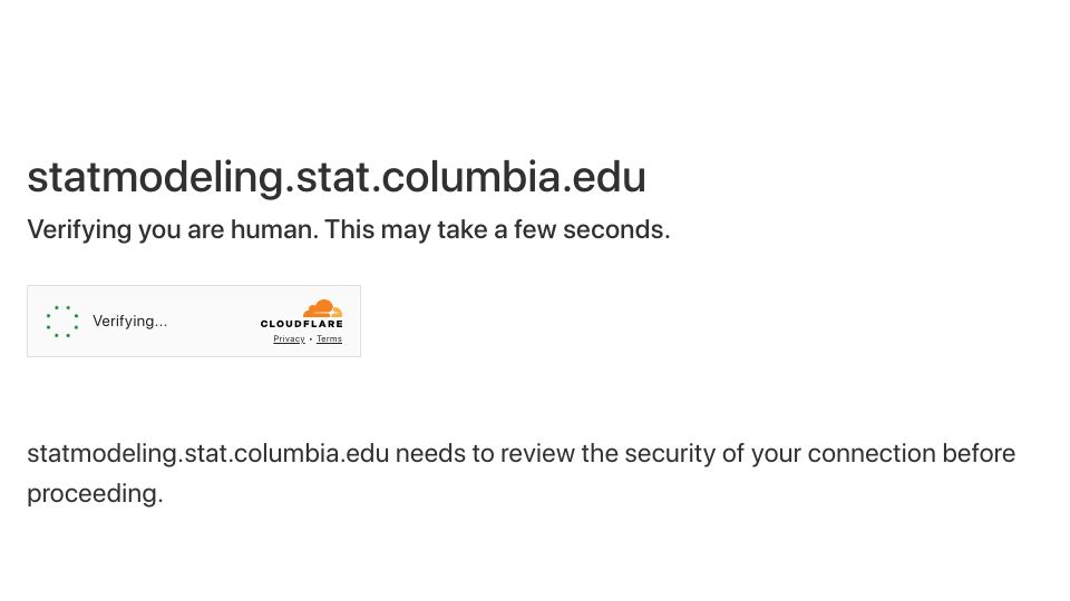 Screenshot of statmodeling.stat.columbia.edu: Dumb statistical models, always making people look bad