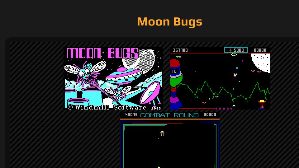Screenshot of michalfarkas.net: Moon Bugs (2018)