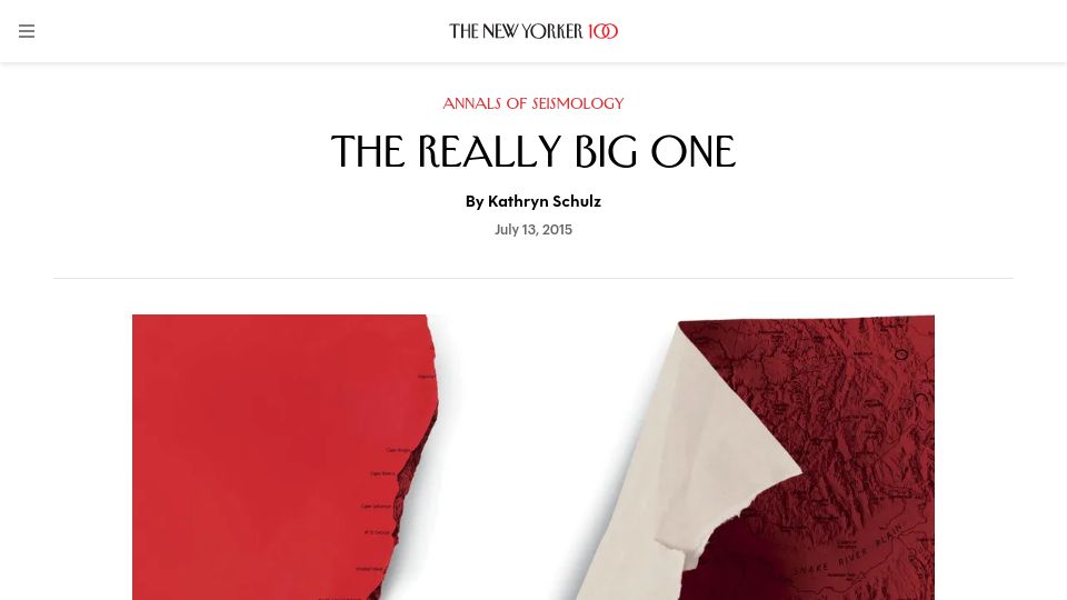 Screenshot of newyorker.com: The Really Big One (2015)