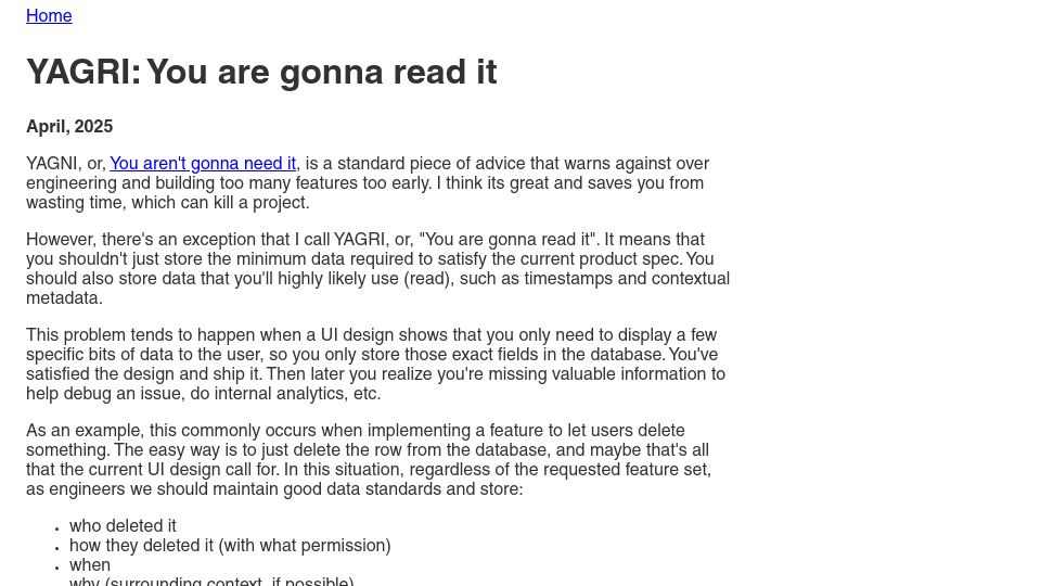 Screenshot of scottantipa.com: YAGRI: You are gonna read it