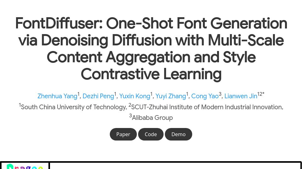 Screenshot of yeungchenwa.github.io: FontDiffuser: Text to Font