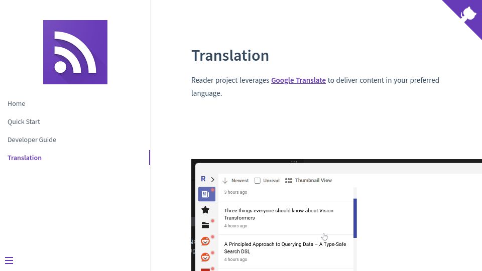 Screenshot of rahuldshetty.github.io: Show HN: I Added Translation to My RSS Reader Project
