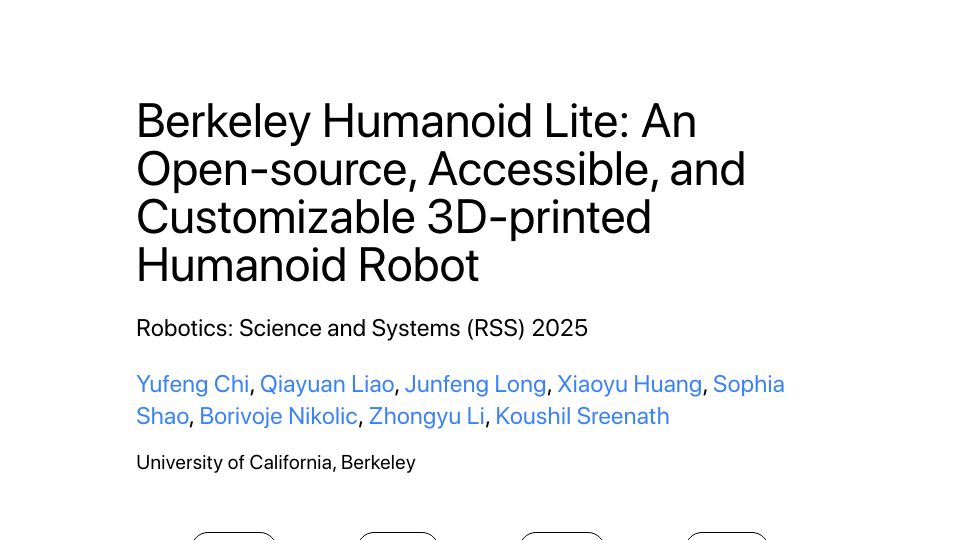 Screenshot of lite.berkeley-humanoid.org: Berkeley Humanoid Lite – Open-source robot