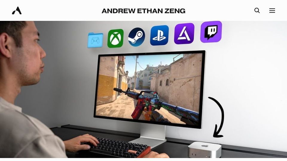 Screenshot of andrewethanzeng.com: I Tried Windows Gaming on a Mac and It's Amazing