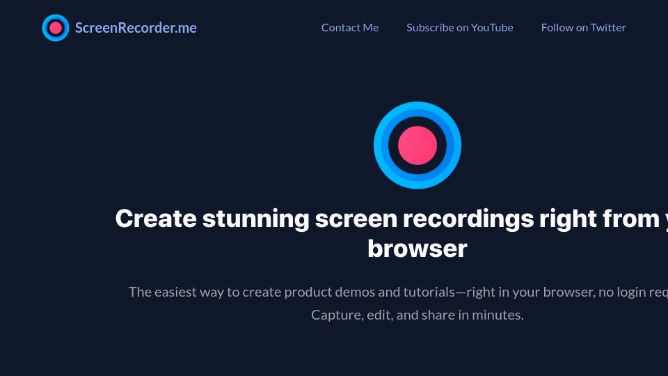 Screenshot of screenrecorder.me: Show HN: I made a web-based, free alternative to Screen Studio