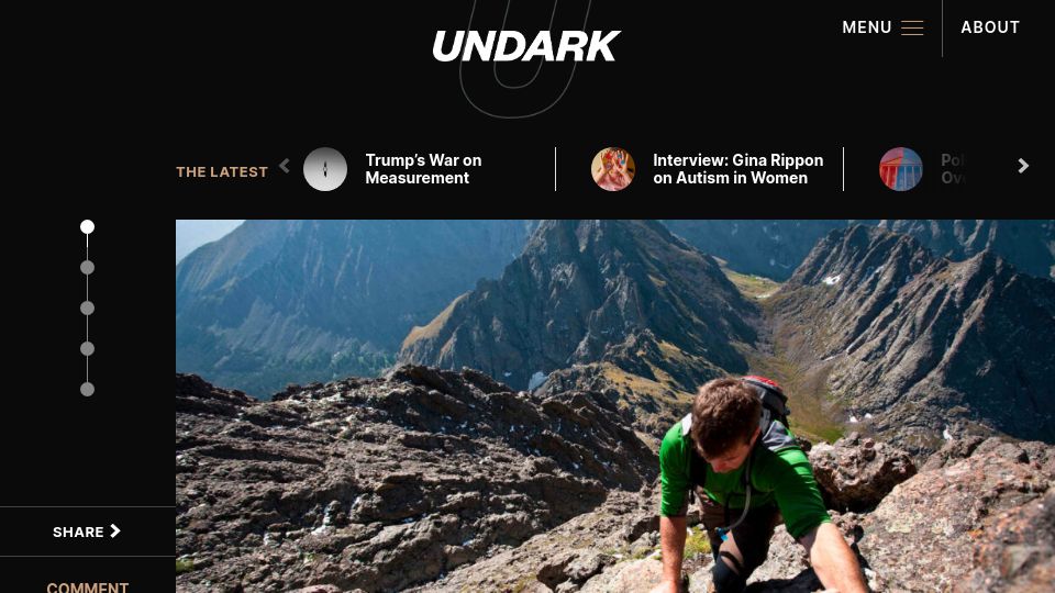 Screenshot of undark.org: Researchers are studying how to minimize human impact on public lands