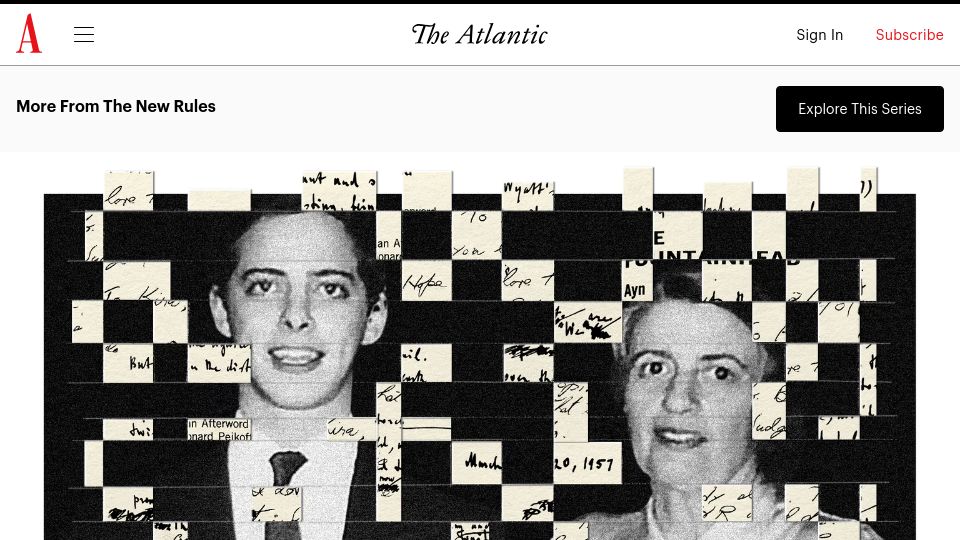 Screenshot of theatlantic.com: The Curse of Ayn Rand's Heir