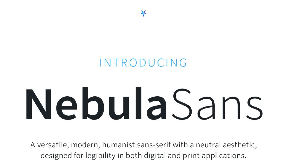 Screenshot of nebulasans.com: Nebula Sans