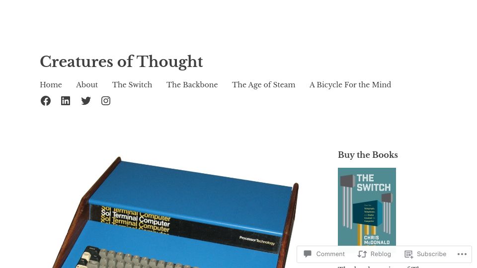 Screenshot of technicshistory.com: Microcomputers – The First Wave: Responding to Altair