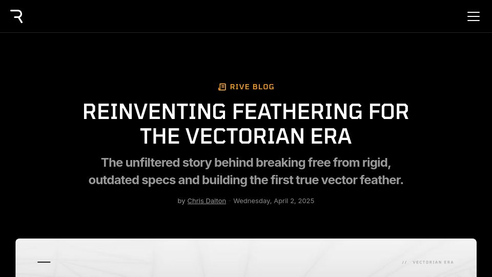 Screenshot of rive.app: Reinventing Feathering for the Vectorian Era