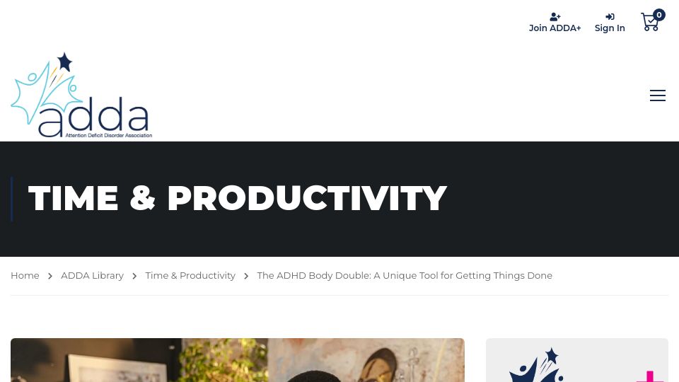 Screenshot of add.org: The ADHD body double: A unique tool for getting things done