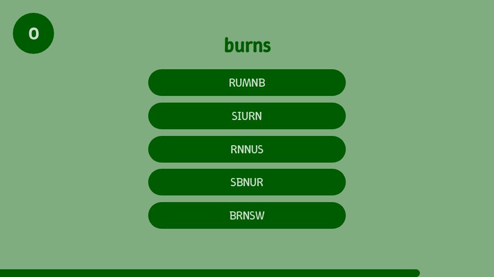 Screenshot of codingjlu.github.io: Anagram Word Game