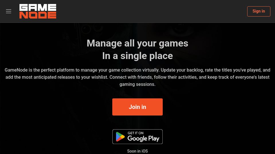 Screenshot of gamenode.app: Show HN: A website/app to help manage your game library