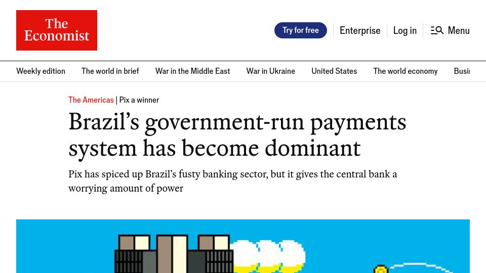 Screenshot of economist.com: Brazil's government-run payments system has become dominant