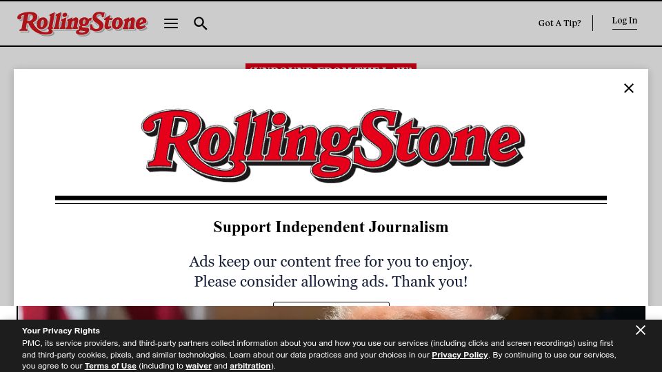 Screenshot of rollingstone.com: Trump, Doge Are Trying to Get Around Privacy Laws to Gather Your Personal Info