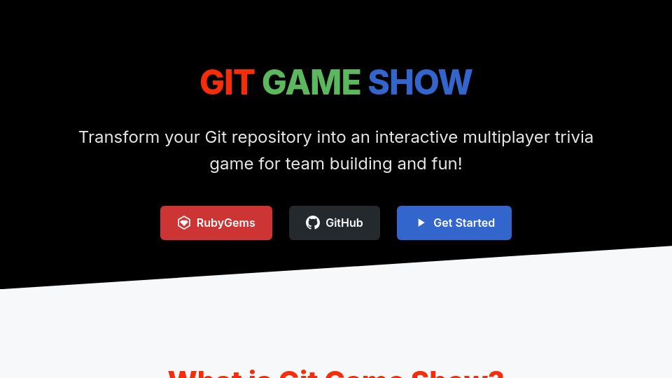 Screenshot of justinpaulson.github.io: Show HN: Git Game Show – Multiplayer Game in Your Repo