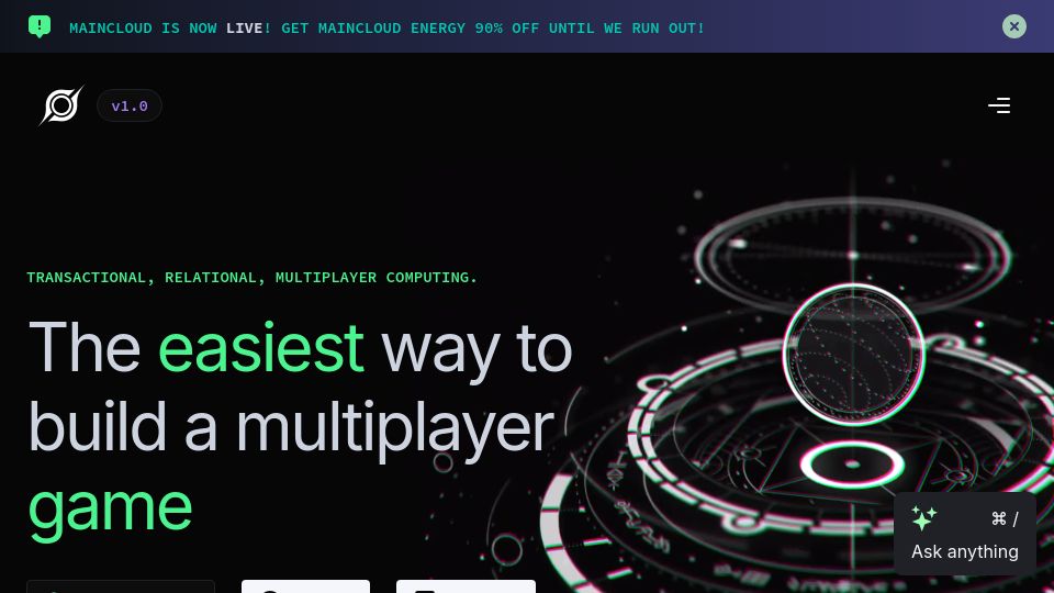 Screenshot of spacetimedb.com: SpacetimeDB