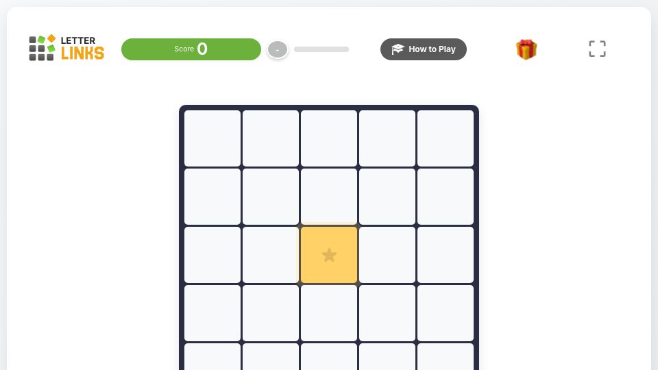 Screenshot of playletterlinks.com: Show HN: I also built a word game. My mom is indifferent, but I think its ccool