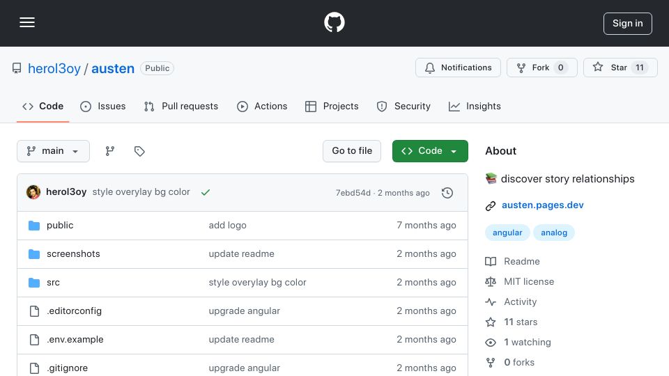 Screenshot of github.com: Show HN: I built an app to generate story relationships using Mermaidjs