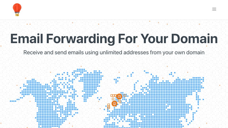 Screenshot of mailwip.com: Email Forwarding for Your Domain