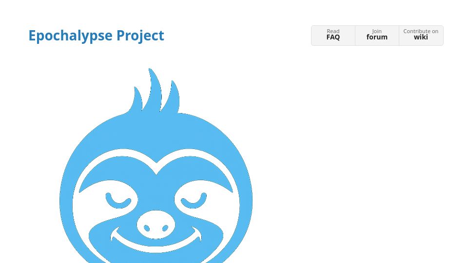 Screenshot of epochalypse-project.org: The Epochalypse Project