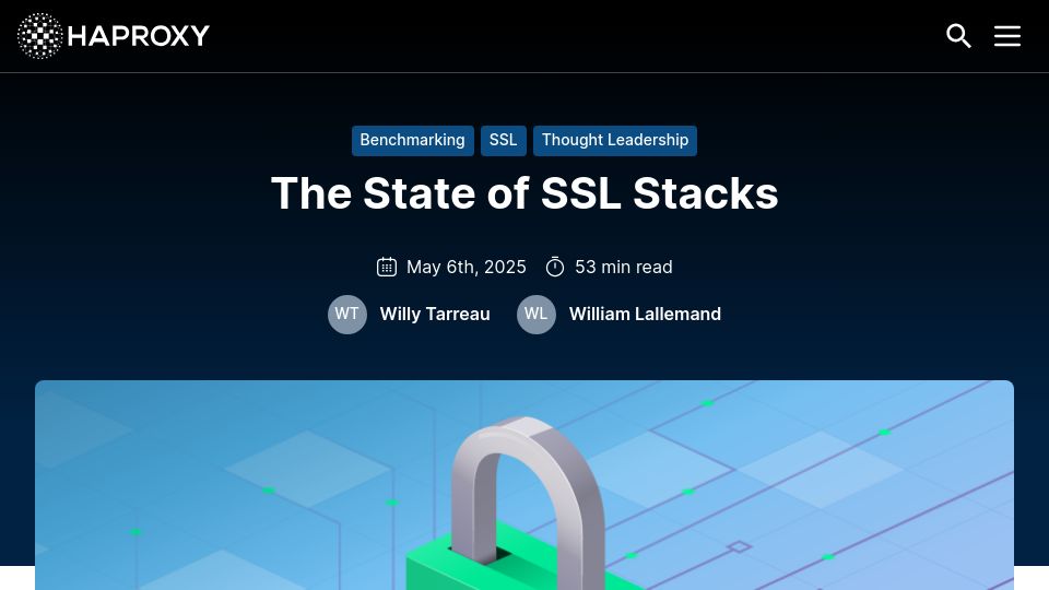 Screenshot of haproxy.com: The State of SSL Stacks